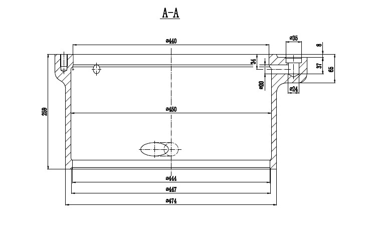 L35MC Gross Weight 45kg Marine Diesel Parts / Liner Water Jacket MAKITA / MITSUI / MAN B&W